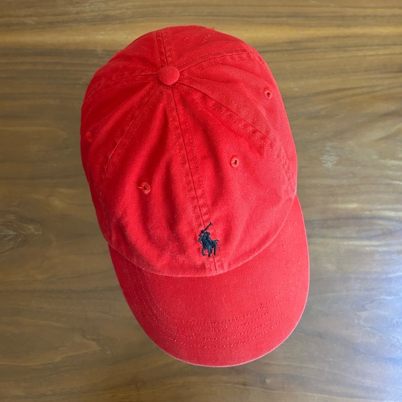 Polo Ralph Lauren red cap polo pony classic logo adjustable hat - Picture 3 of 11